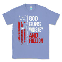 Colony Blue God Guns Whiskey Freedom - Pro Gun American Flag Guns Arts Characters Classic Tee - maiPhamDesign