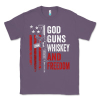 Lavender God Guns Whiskey Freedom - Pro Gun American Flag Guns Arts Characters Classic Tee - maiPhamDesign