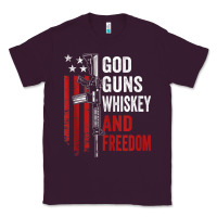 Plum God Guns Whiskey Freedom - Pro Gun American Flag Guns Arts Characters Classic Tee - maiPhamDesign