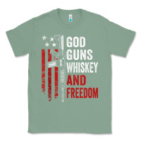 Sage God Guns Whiskey Freedom - Pro Gun American Flag Guns Arts Characters Classic Tee - maiPhamDesign