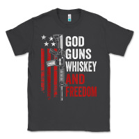 God Guns Whiskey Freedom - Pro Gun American Flag Guns Arts Characters Classic Tee | Teevron