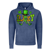 Vintage Denim St. Patrick's lucky leprechaun Vintage Hoodie - OliviaCreatesArt
