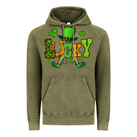 Vintage Olive St. Patrick's lucky leprechaun Vintage Hoodie - OliviaCreatesArt