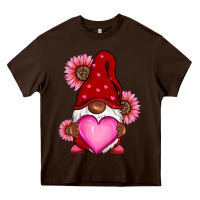 Chocolate Brown Valentine's Day afro gnome Heavy Core Tee - RanaPortraitStore