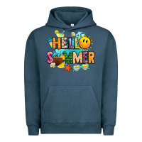 Pigment Midnight Navy hello summer Urban Hoodie - JahusDesignShop