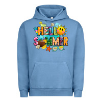 Pigment Pebble Blue hello summer Urban Hoodie - JahusDesignShop