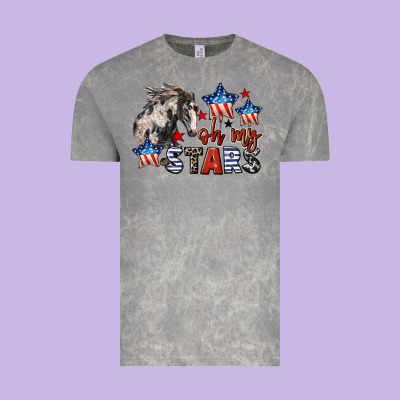 Oh My Stars Horse 4th Of July Vintage Tee Designed By Cowgirlartshop
