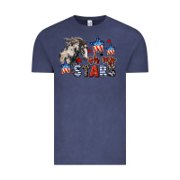 Vintage Denim Oh my stars horse 4th of july Vintage Tee - CowGirlArtShop