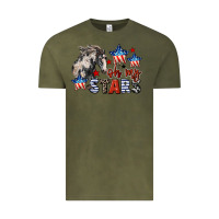 Vintage Olive Oh my stars horse 4th of july Vintage Tee - CowGirlArtShop