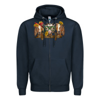 Navy western goats Zipper Hoodie - BarkalooDesign