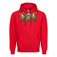 Red western goats Zipper Hoodie - BarkalooDesign