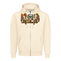 Sandshell western goats Zipper Hoodie - BarkalooDesign