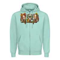Seafoam western goats Zipper Hoodie - BarkalooDesign