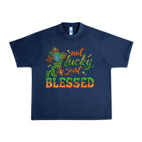 Navy Not lucky just Blessed with Cross St. Patricks day Urban Heavy Tee - HowdyJamesFarm