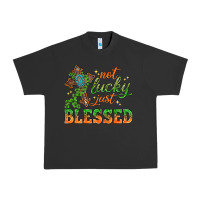 Pigment Black Not lucky just Blessed with Cross St. Patricks day Urban Heavy Tee - HowdyJamesFarm