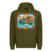 Army Green happy thanksgiving Premium Hoodie - CowhideDigitalArt