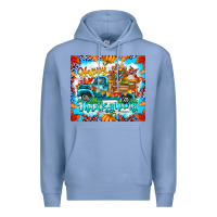 Colony Blue happy thanksgiving Premium Hoodie - CowhideDigitalArt