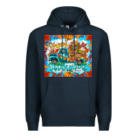 Navy happy thanksgiving Premium Hoodie - CowhideDigitalArt