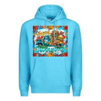 Ocean Blue happy thanksgiving Premium Hoodie - CowhideDigitalArt