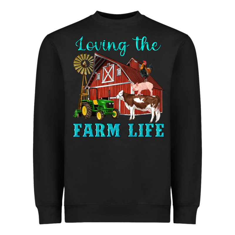 Western Loving The Farm Life Barn Cow Pig Rooster Tractor Wind Wheel Heavyweight Sweatshirt by Artiststas | Teevron