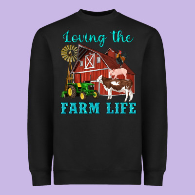 Western Loving The Farm Life Barn Cow Pig Rooster Tractor Wind Wheel Heavyweight Sweatshirt Designed By Artiststas