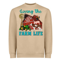 Mushroom western loving the farm life barn cow pig rooster tractor wind wheel Heavyweight Sweatshirt - Artiststas