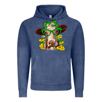 Vintage Denim St. Patrick's Day cow Vintage Hoodie - OliviaCreatesArt