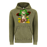 Vintage Olive St. Patrick's Day cow Vintage Hoodie - OliviaCreatesArt