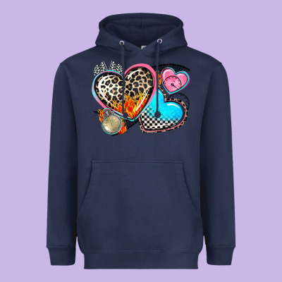 Western Leopard  Racing  Hearts Heavyweight Hoodie Designed By Adodesignshop