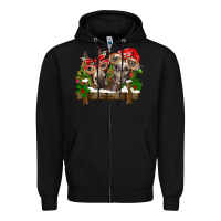 Black Christmas donkeys Zipper Hoodie - BarkalooDesign