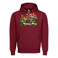 Burgundy Christmas donkeys Zipper Hoodie - BarkalooDesign