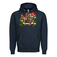 Navy Christmas donkeys Zipper Hoodie - BarkalooDesign