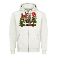 Oatmeal Heather Christmas donkeys Zipper Hoodie - BarkalooDesign