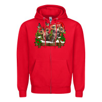 Red Christmas donkeys Zipper Hoodie - BarkalooDesign