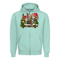 Seafoam Christmas donkeys Zipper Hoodie - BarkalooDesign