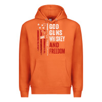 Carrot God Guns Whiskey Freedom - Pro Gun American Flag Guns Arts Characters Premium Hoodie - maiPhamDesign