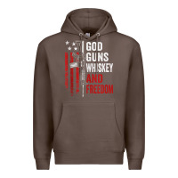 Coffee God Guns Whiskey Freedom - Pro Gun American Flag Guns Arts Characters Premium Hoodie - maiPhamDesign