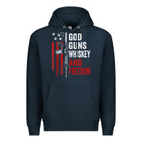 Navy God Guns Whiskey Freedom - Pro Gun American Flag Guns Arts Characters Premium Hoodie - maiPhamDesign