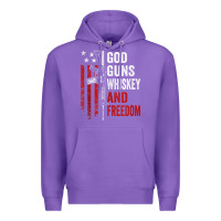 Purple God Guns Whiskey Freedom - Pro Gun American Flag Guns Arts Characters Premium Hoodie - maiPhamDesign