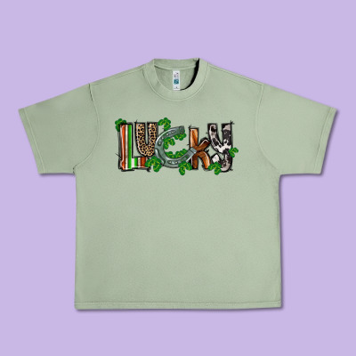 Lucky Horseshoe St. Patrick's Day Urban Heavy Tee Designed By Cowgirlartshop