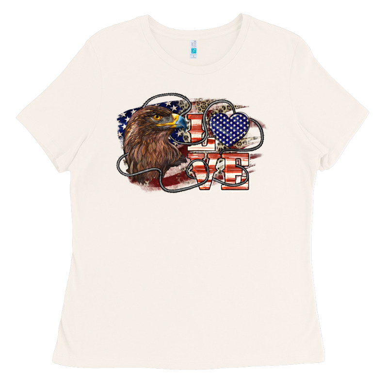 Love America Eagle 4th Of July Ladies Tee by HowdyJamesFarm | Teevron