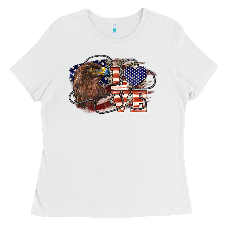 Love America Eagle 4th Of July Ladies Tee by HowdyJamesFarm | Teevron