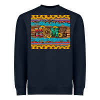 Navy western home wind wheel sunflowers Heavyweight Sweatshirt - Artiststas