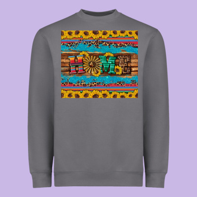 Western Home Wind Wheel Sunflowers Heavyweight Sweatshirt Designed By Artiststas