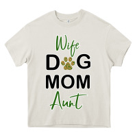 Wife Dog Mom Aunt Heavy Core Tee | Teevron