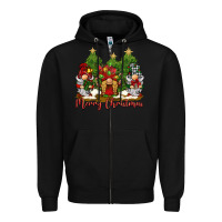 Black merry christmas gnomies Zipper Hoodie - BarkalooDesign