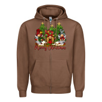 Chestnut merry christmas gnomies Zipper Hoodie - BarkalooDesign