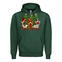 Sports Green merry christmas gnomies Zipper Hoodie - BarkalooDesign