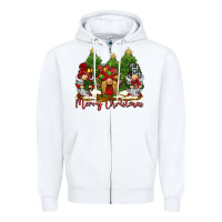 White merry christmas gnomies Zipper Hoodie - BarkalooDesign