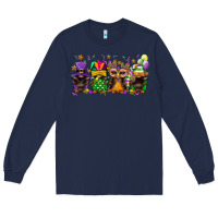 Navy Mardi Gras afro gnomies Long Sleeve Tee - FaDigitalArtStudio